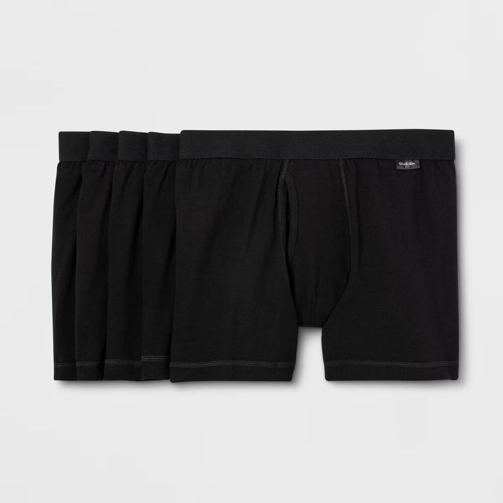 Men's Boxer Briefs 3pk - Goodfellow & Co™ Black XLCotton-Spandex Blend, Mid Rise